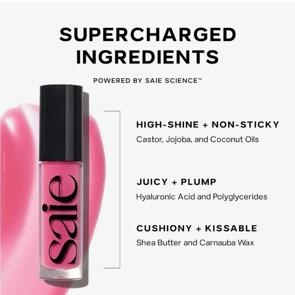 Saie Glossybounce High Shine Hydrating Lip Gloss Oil “Play”